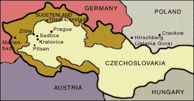Map of Czechoslovakia Showing Places in the Chlup and Feder Stories