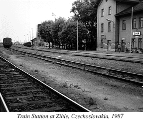 Photograph of Train Station at Zihle, Czechoslovakia, 1987