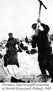 Photograph of Germans Supervising Destruction of Jewish Graves, Poland, 1943