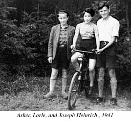 Photograph of Asher, Lorle, and Joseph Heinrich, 1941