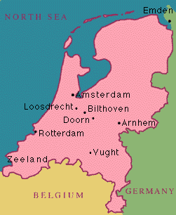 Map of Holland Showing Cities Mentioned in the Mirjam Pinkhof Stories