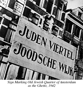 Photograph of Nazi Sign Marking Old Jewish Quarter of Amsterdam as the Ghetto