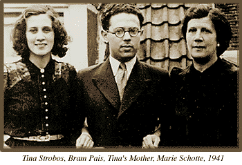 Photograph of Tina Strobos, Bram Pais, and Tina's Mother, Marie Schotte, 1941