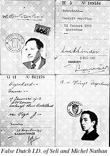 Photograph of Dutch ID cards of Seli and Michel Nathan
