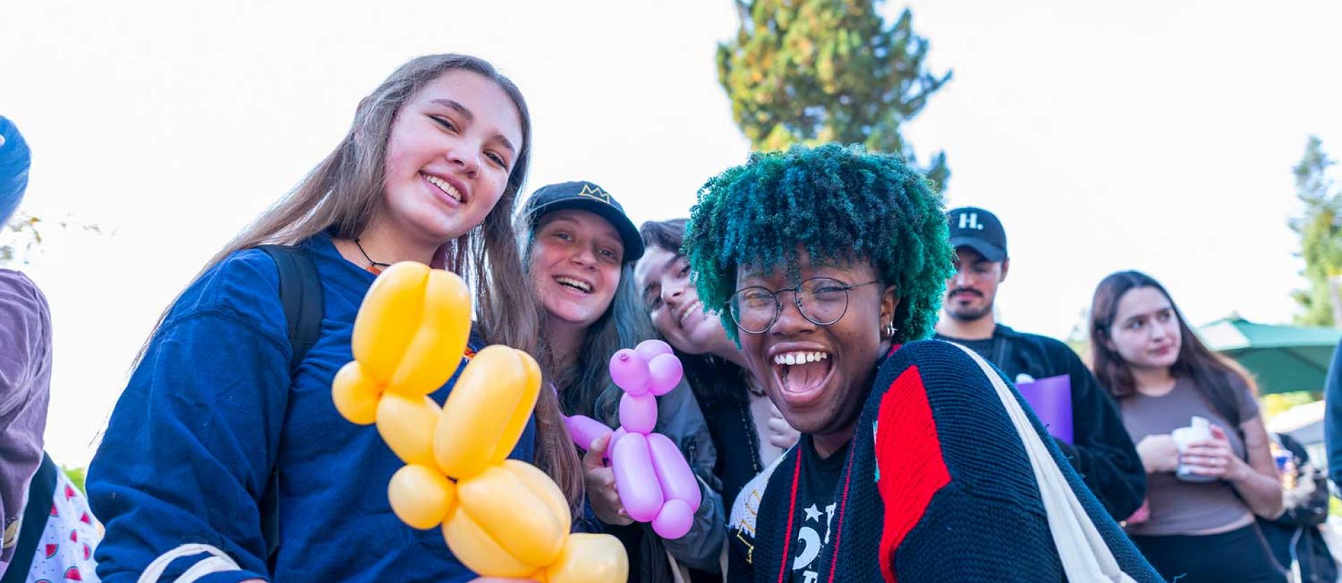 Students with ballon animals