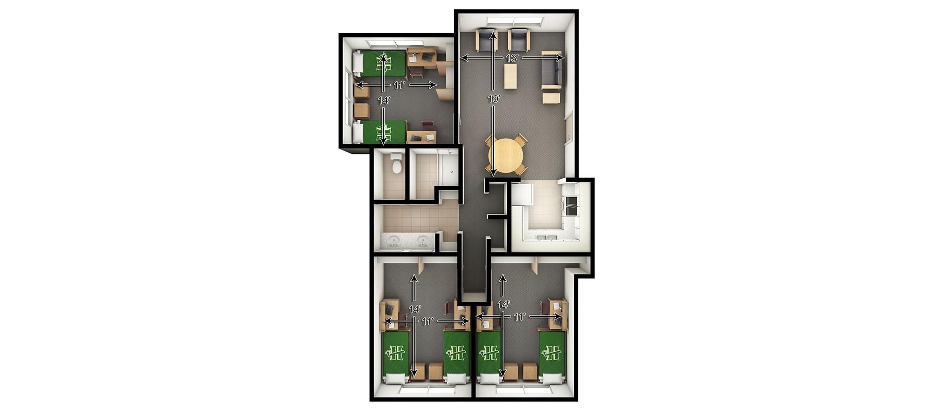 Creekview Apartment Floor Plan