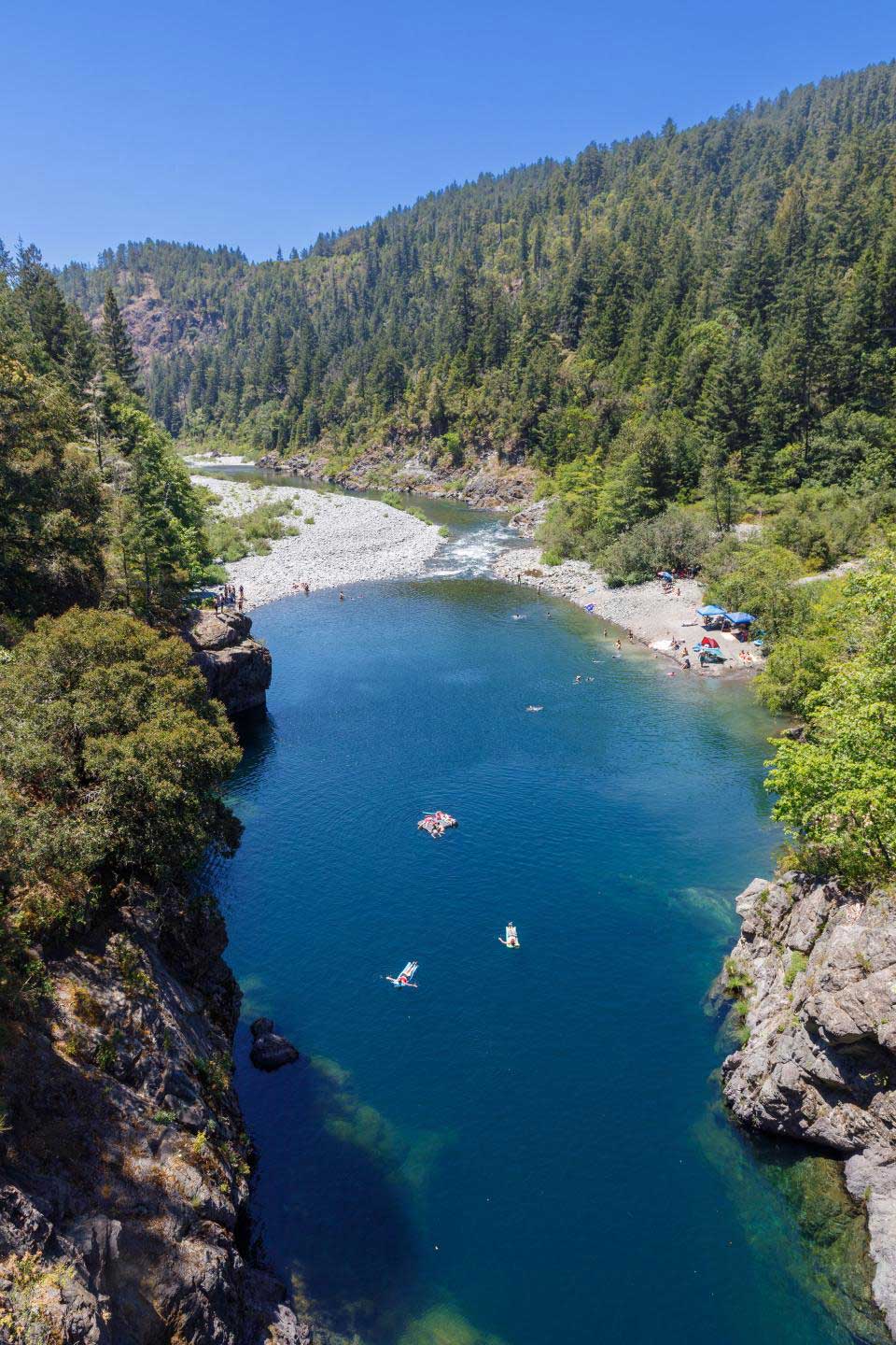 People floating on the river