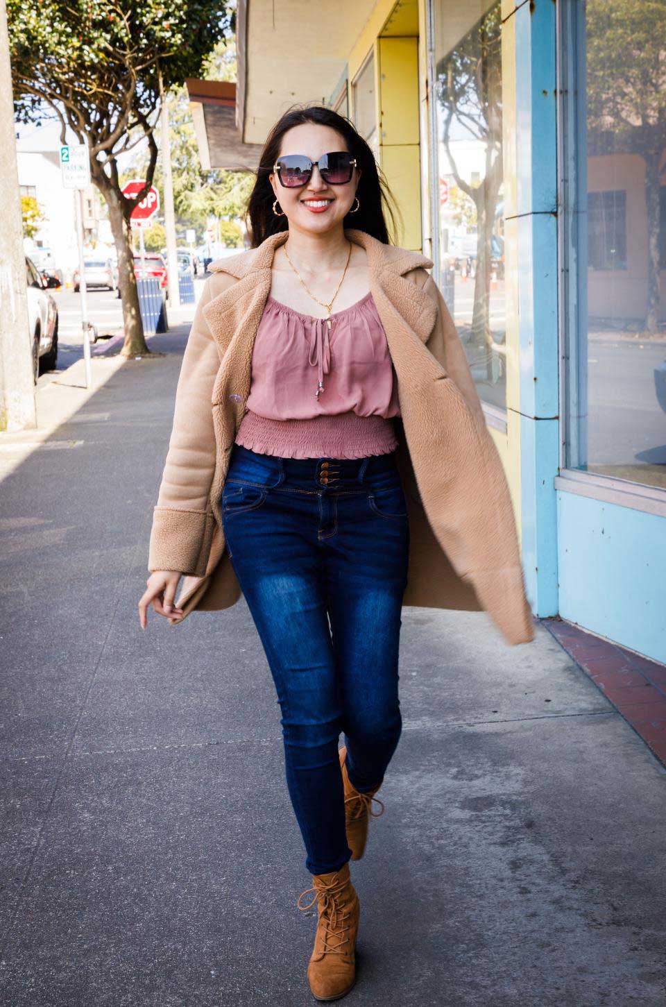 Bao walking in old town Eureka