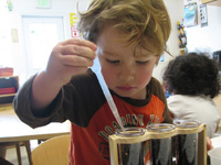 Child with pipette