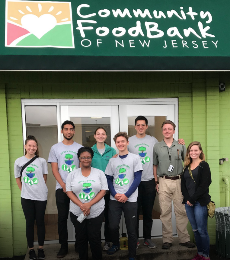 Green Team gathered in front of Community Food Bank of New Jersey