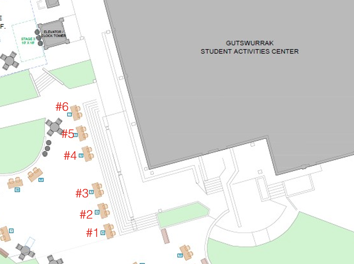 University Quad Tabling Spots