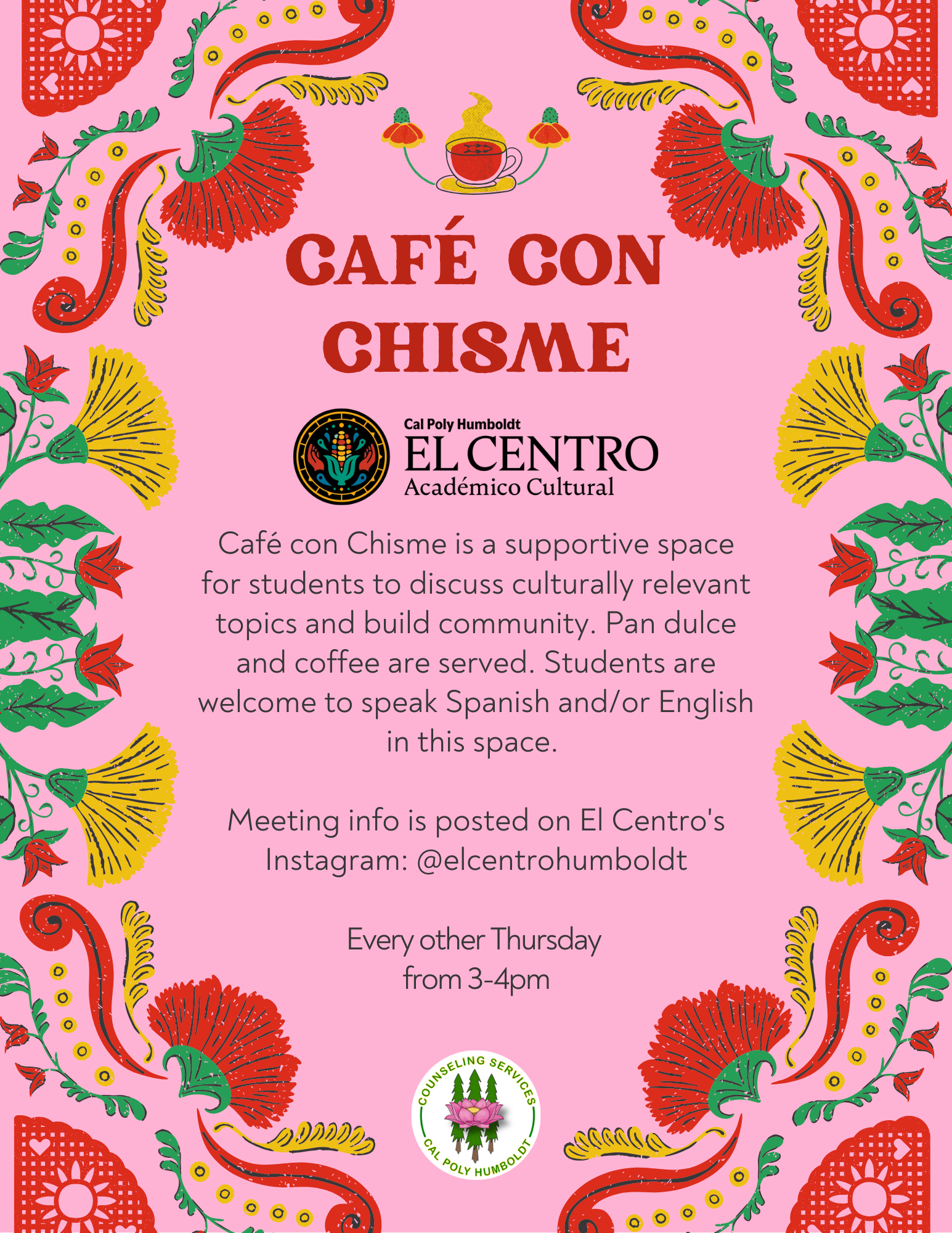poster for Cafe Con Chisme group