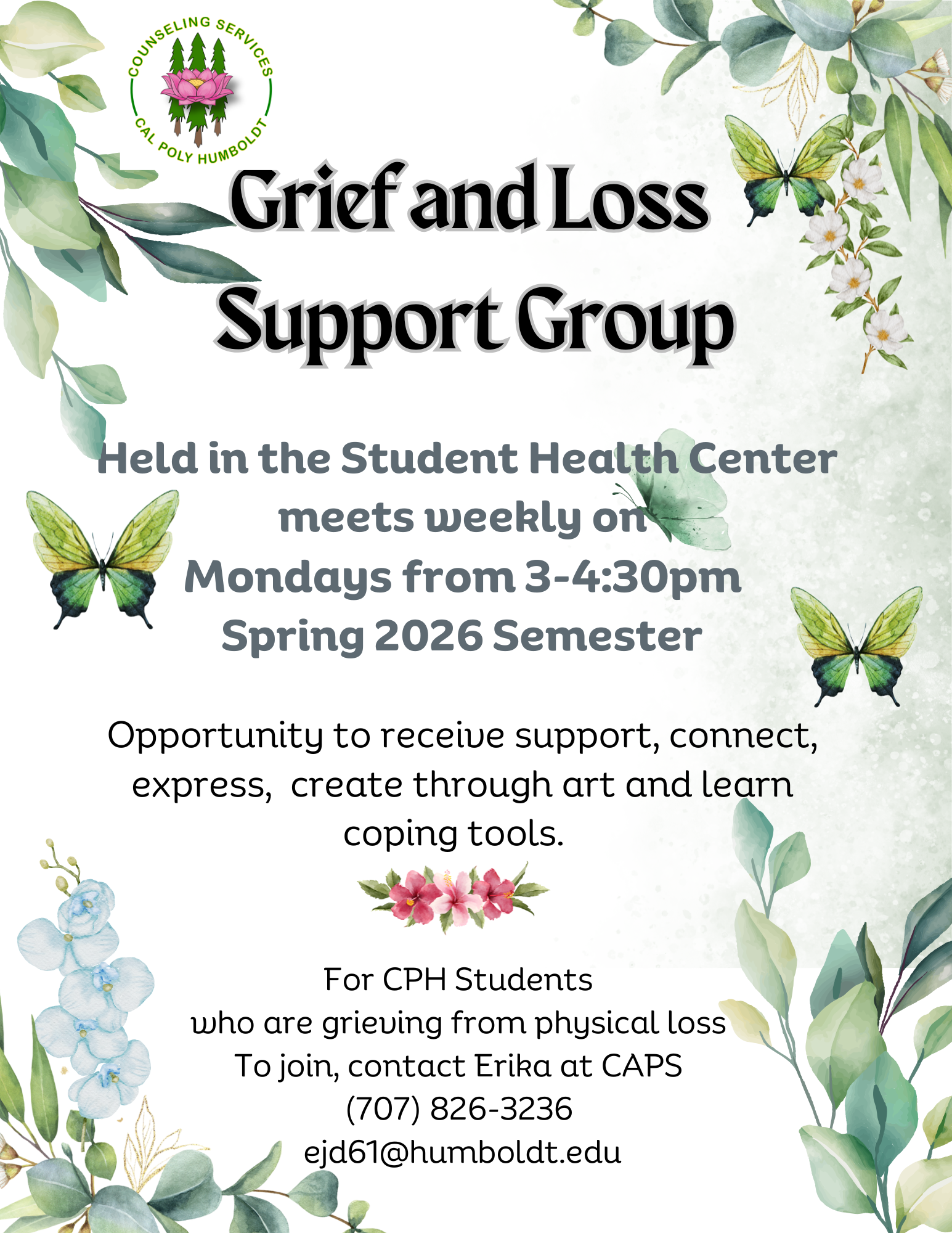 poster for Grief and Loss Support Group