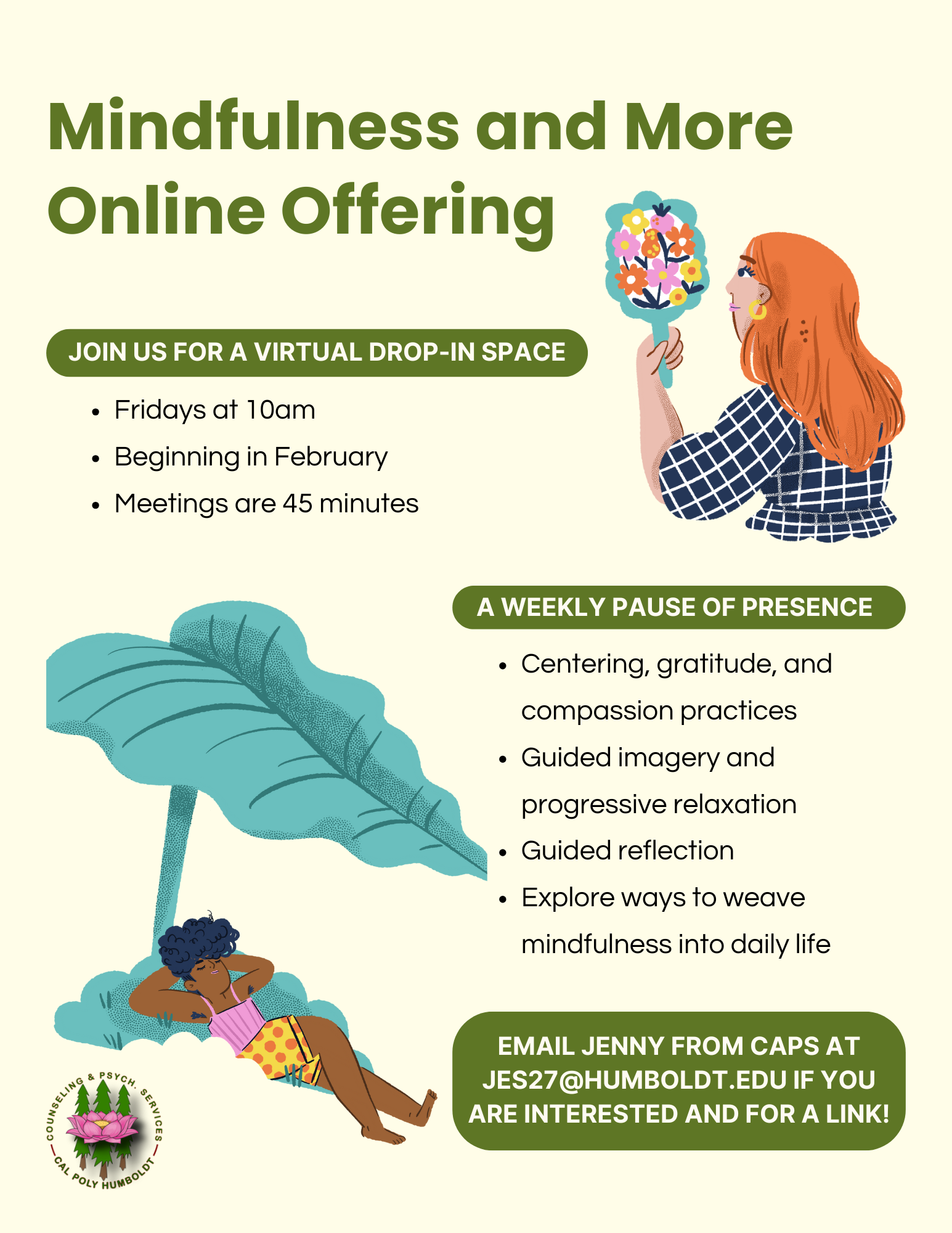 poster for Mindfulness and More Online Group