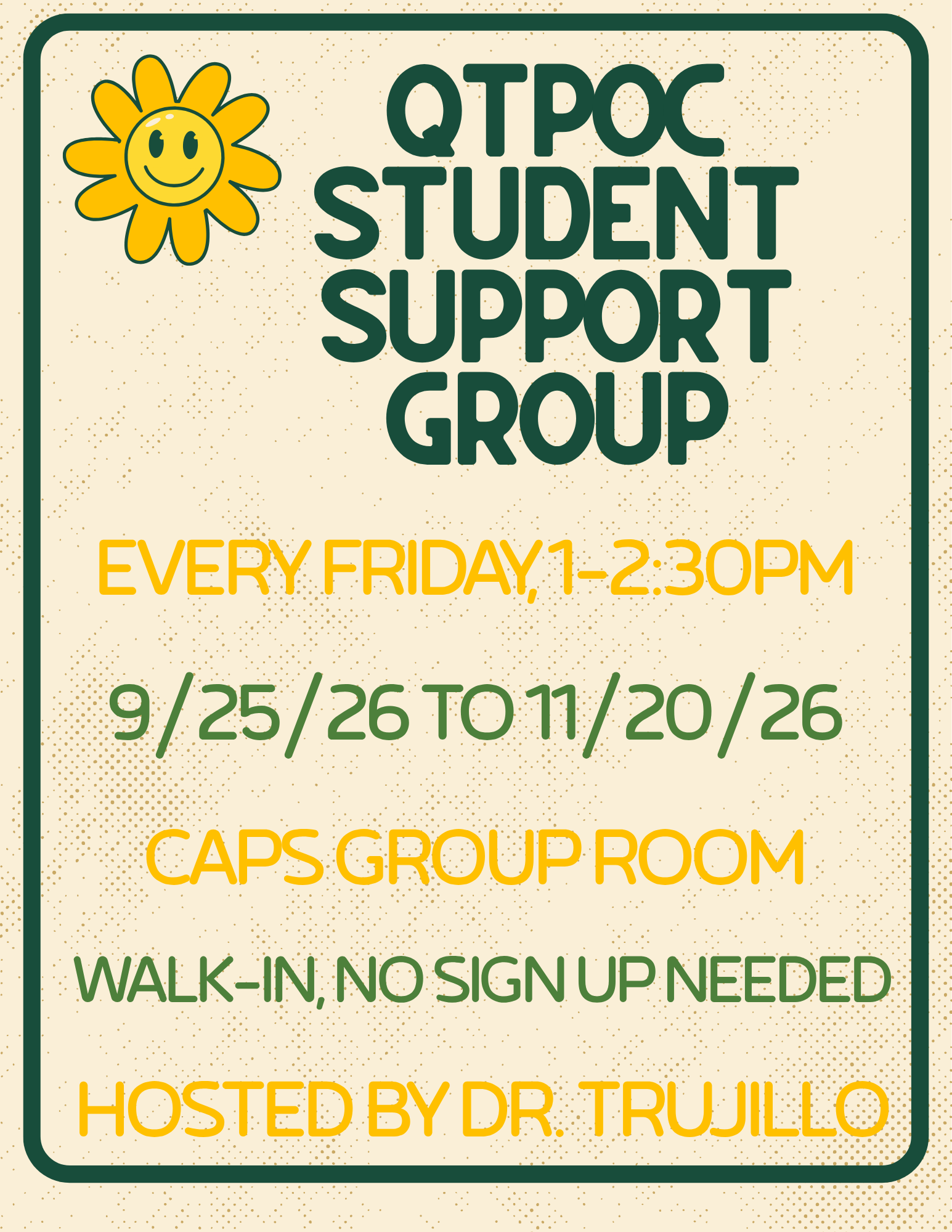flier for QTPOC support group