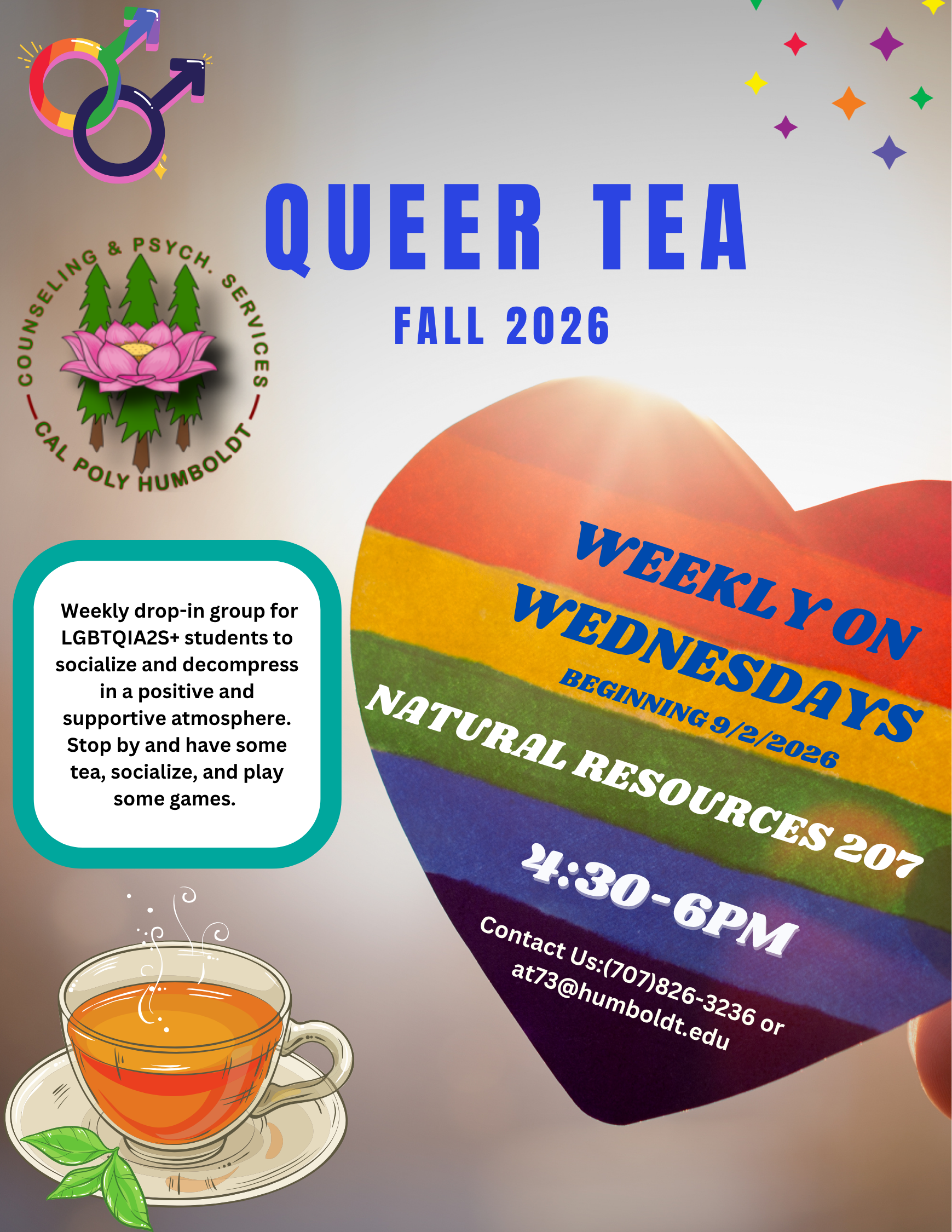 Flyer for Queer Tea Fall 2026