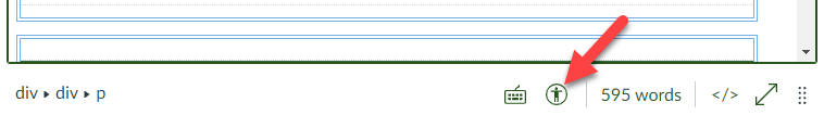 Accessibility button in canvas highlighted