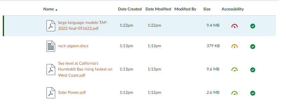 Accessibility Gauge examples within canvas