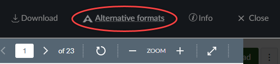 Alternative Formats button highlighted