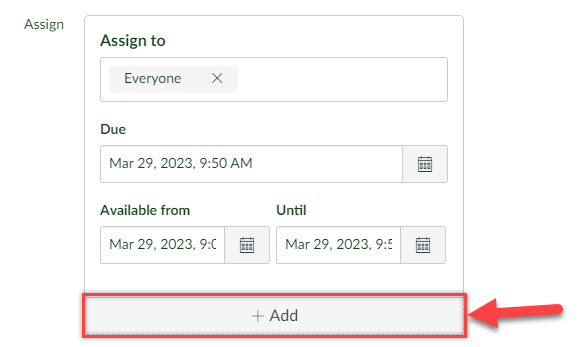 Quiz setting edit window