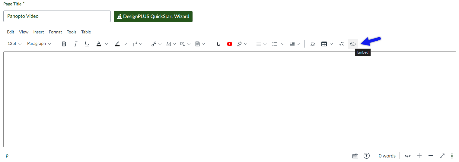 Canvas Embed Button