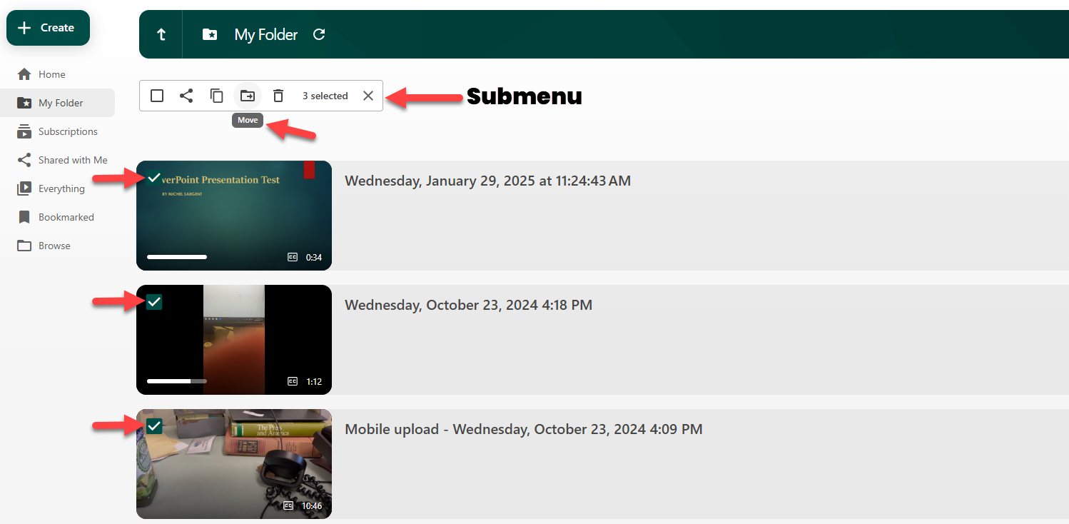 Submenu and Checkmarks 