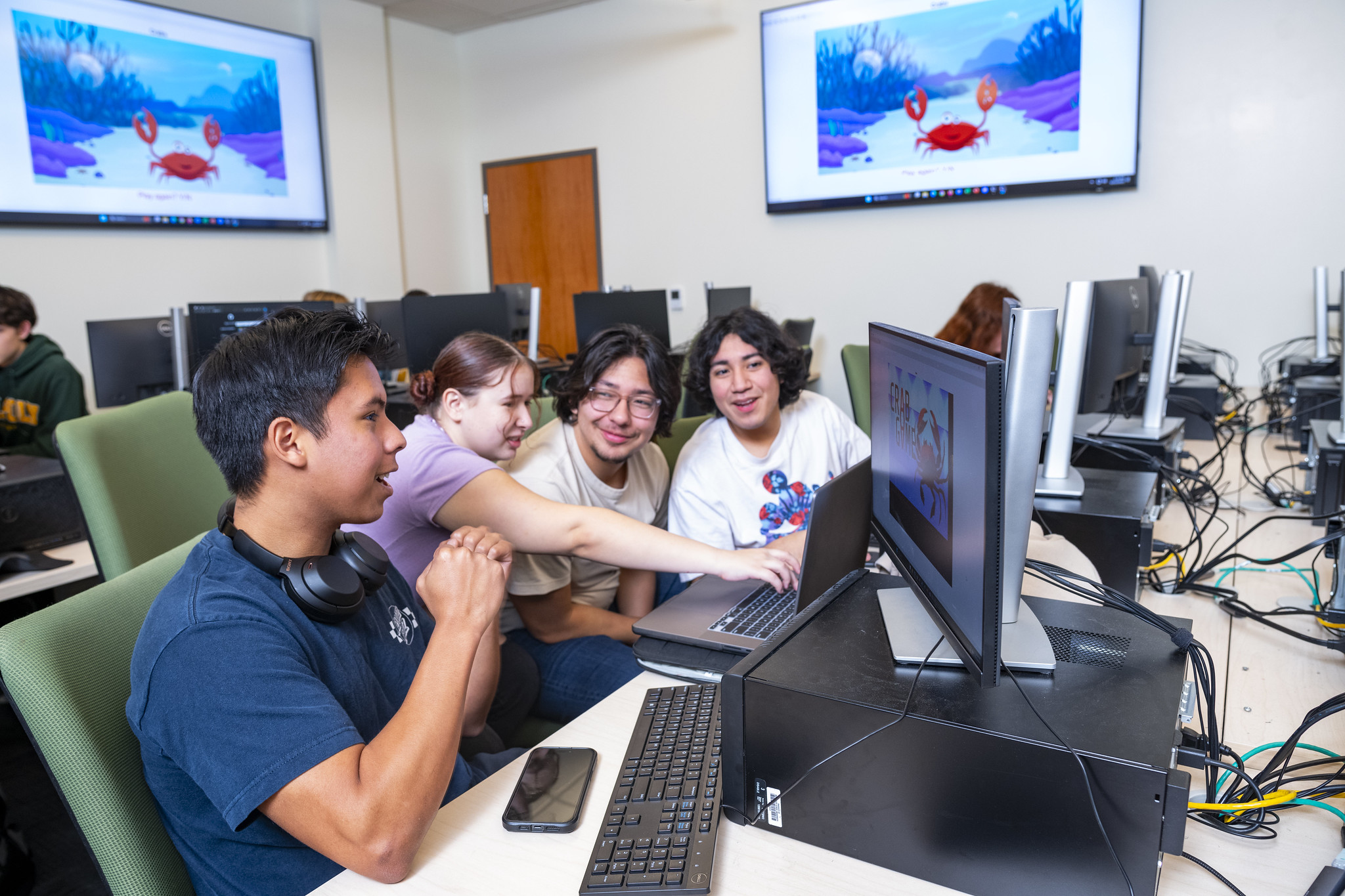 Students at a computer together