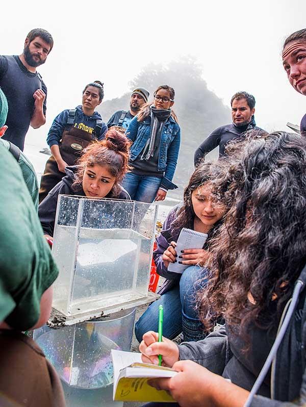 Fishery class in the field