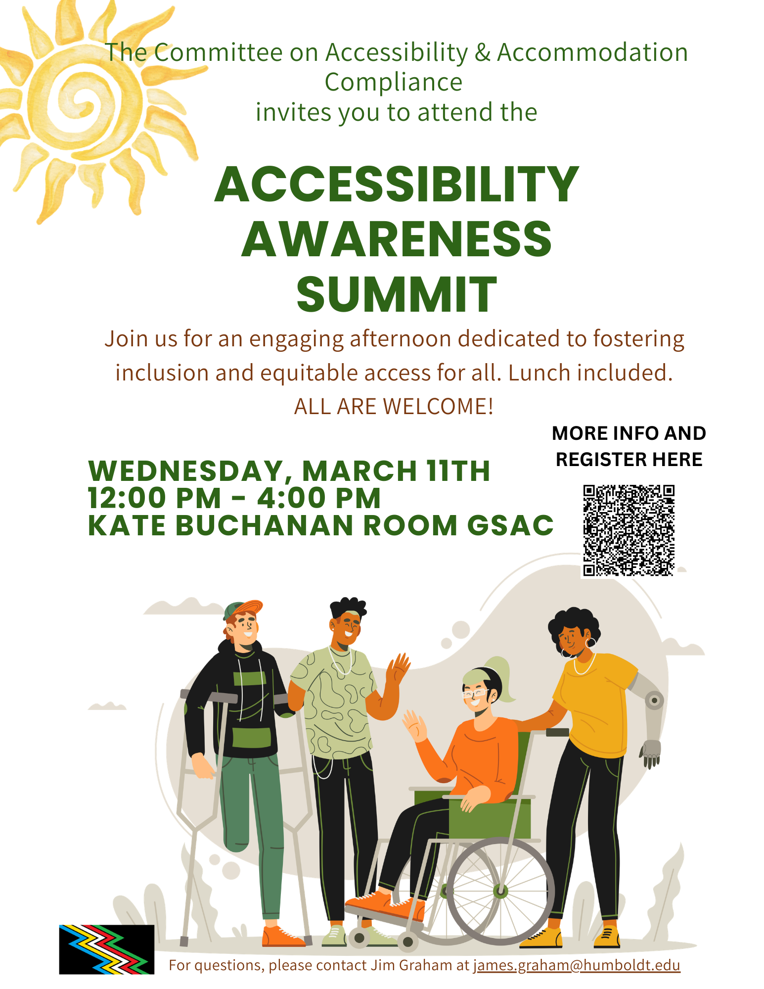Flyer for Accessibility Awareness Summit. Download the PDF for more details.