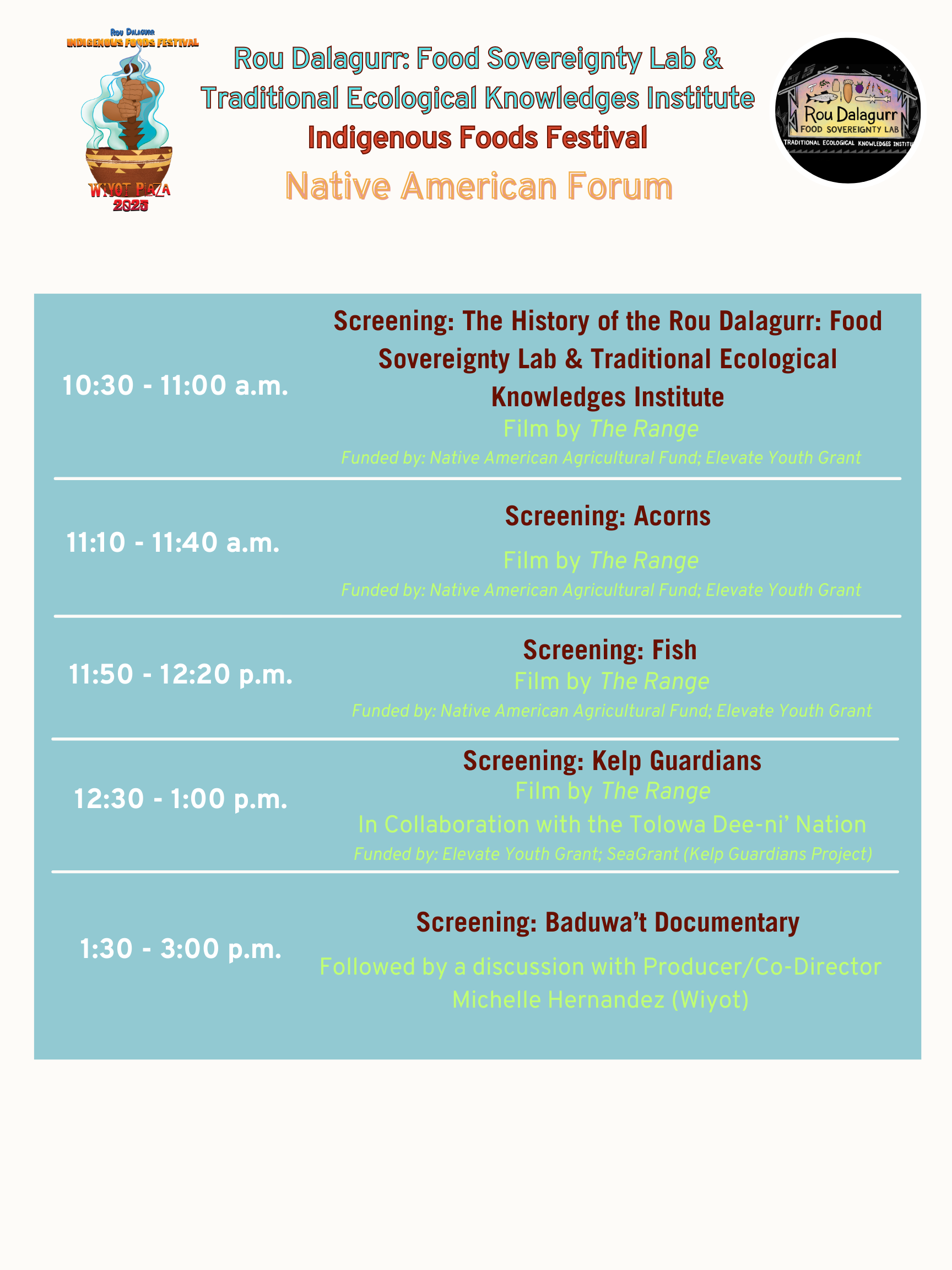Flyer 2 for IFF 2025 Event Schedule (all details in post)