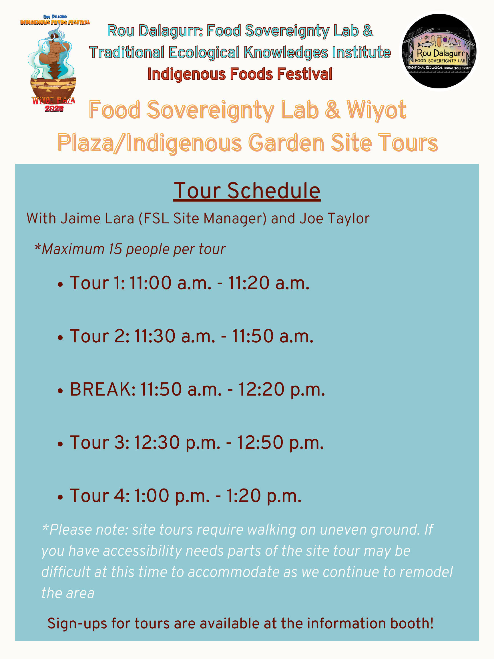 IFF 2025 Event Schedule- Tour schedules (all details in post)