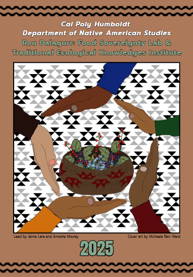 Front cover of FSL 2025 Report. Illustration of hands surrounding a woven basket with various ingredients.
