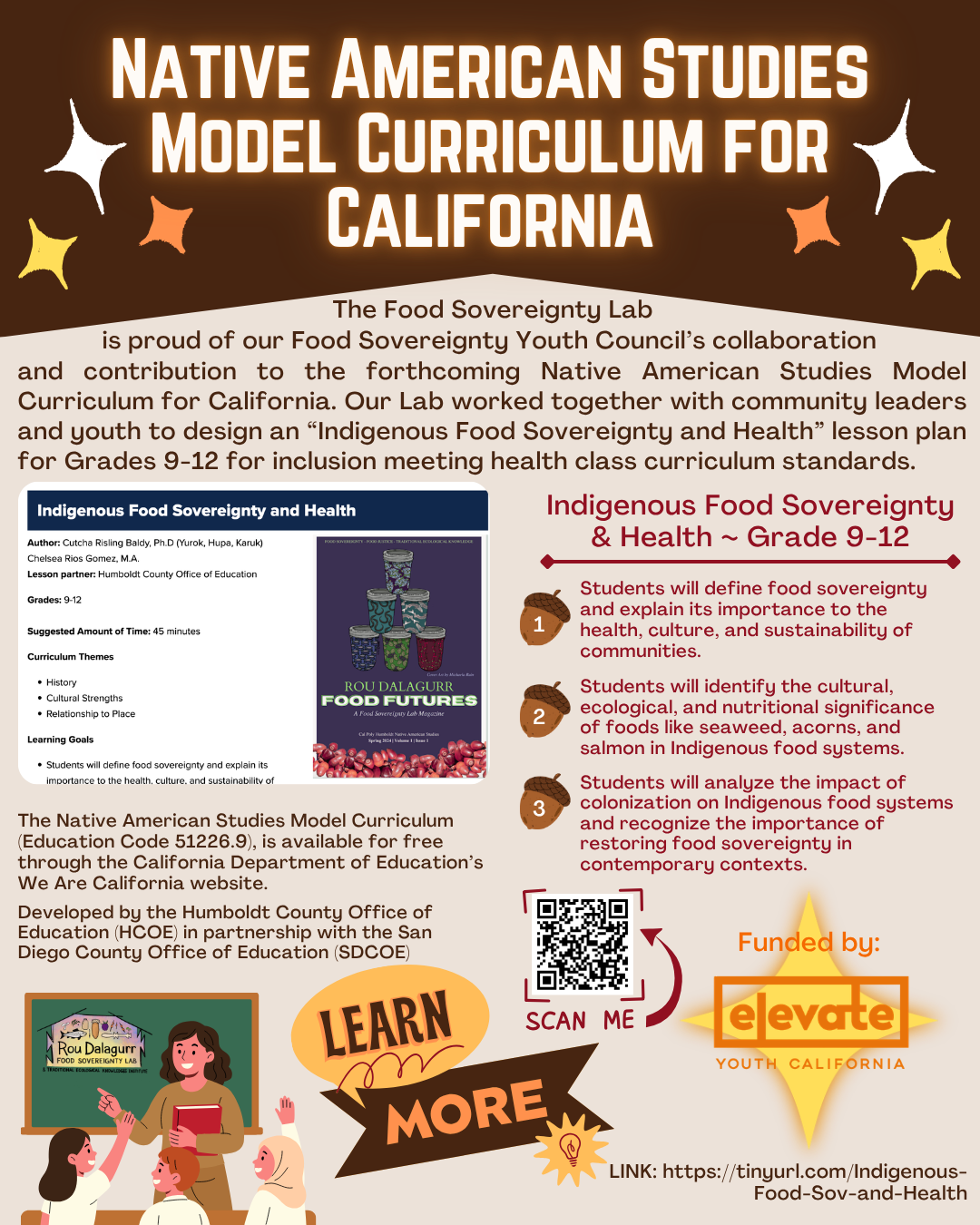 Native American Studies Model Curriculum for California Flyer (part 1), all flyer information below