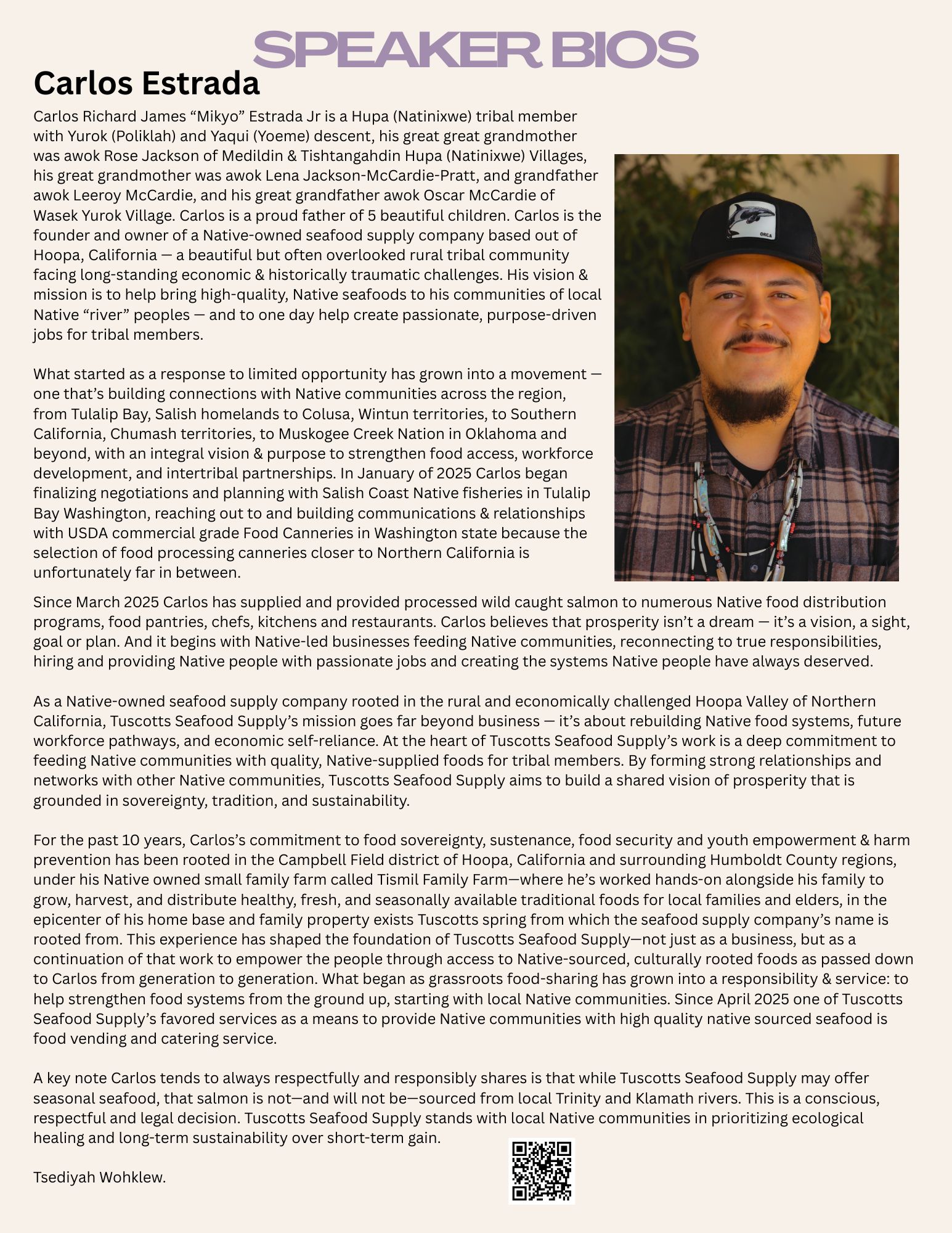 photo and flyer of Carlos Estrada for the symposium
