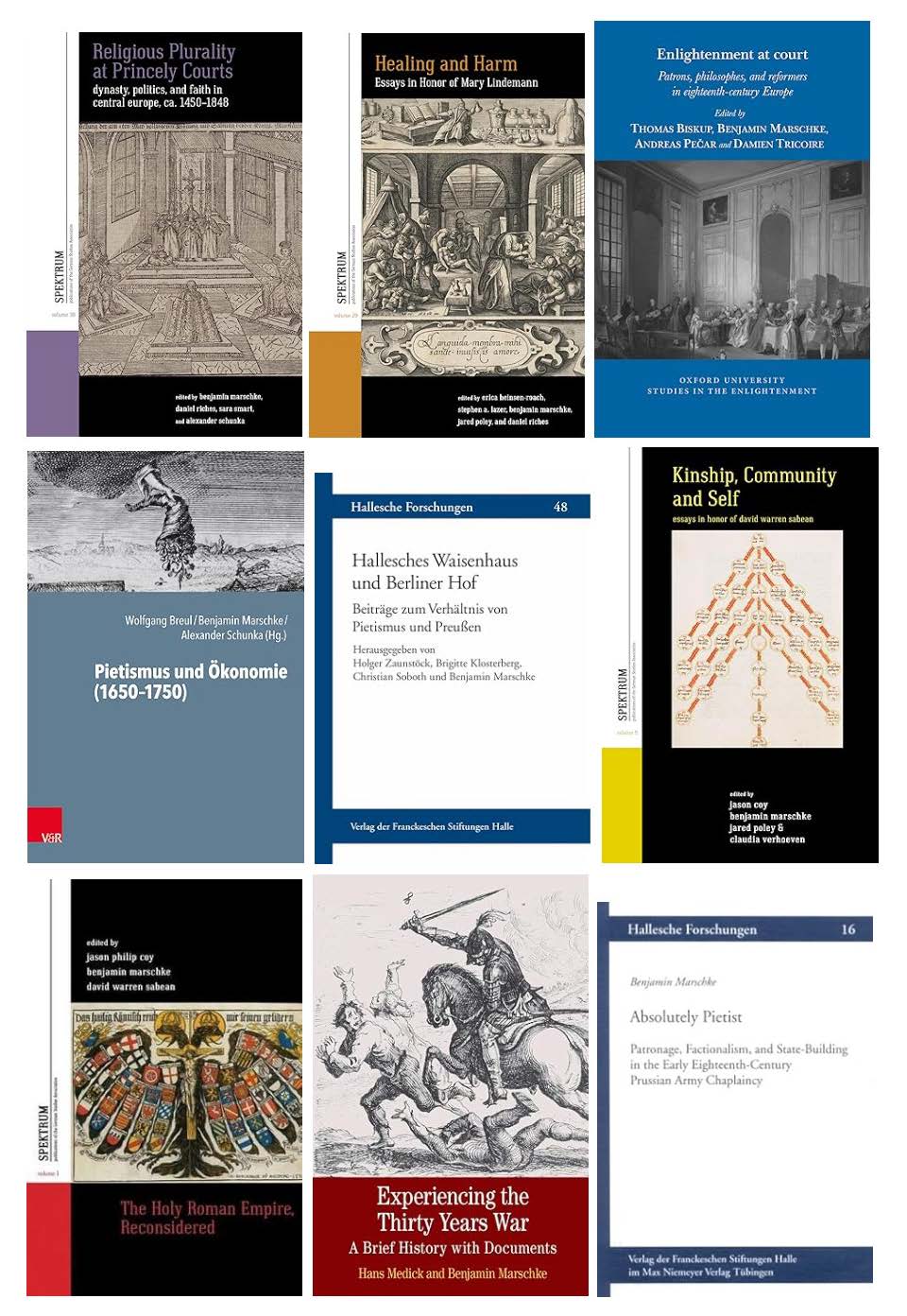 Images of the publication titles listed above