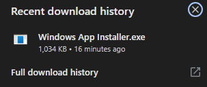 screenshot of the app download
