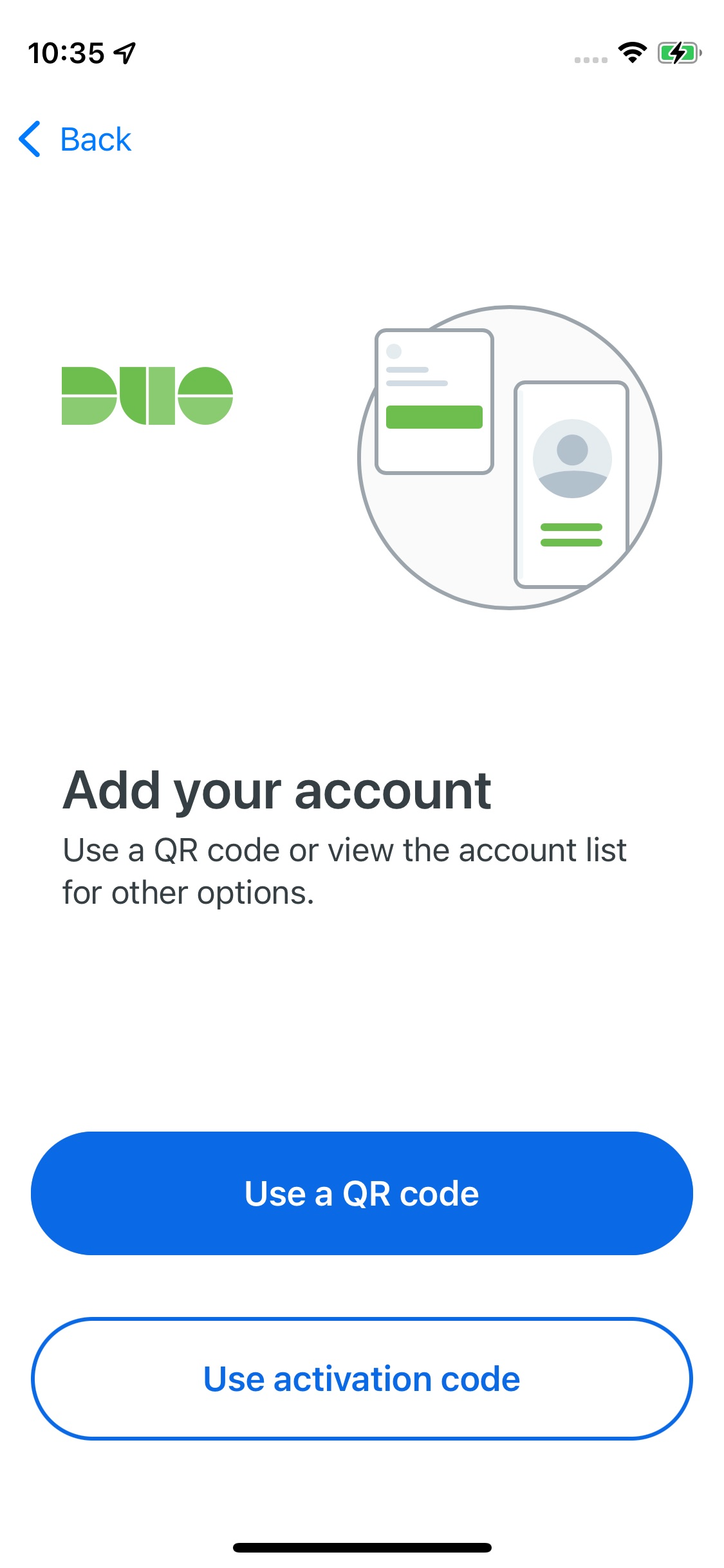 Duo iOS Add New Device scan QR code