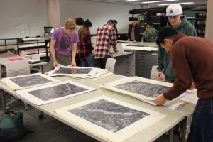 photo of students working in Special Collections