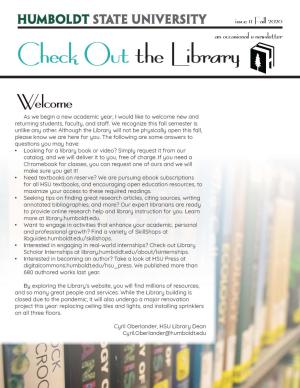 image of Library newsletter fall 2020