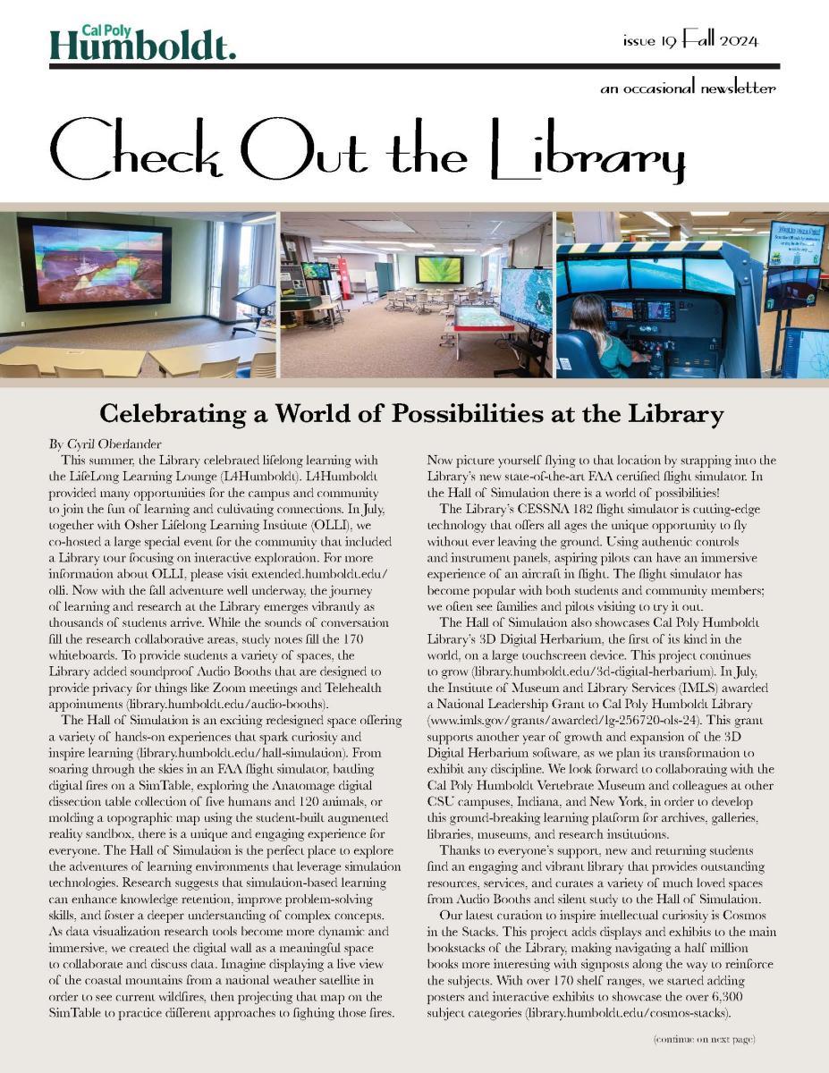 image of Library newsletter fall 2024