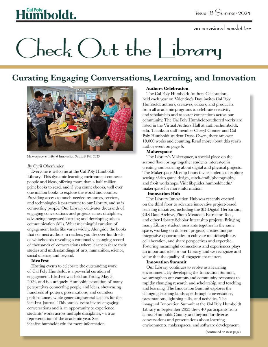 image of Library newsletter summer 2024