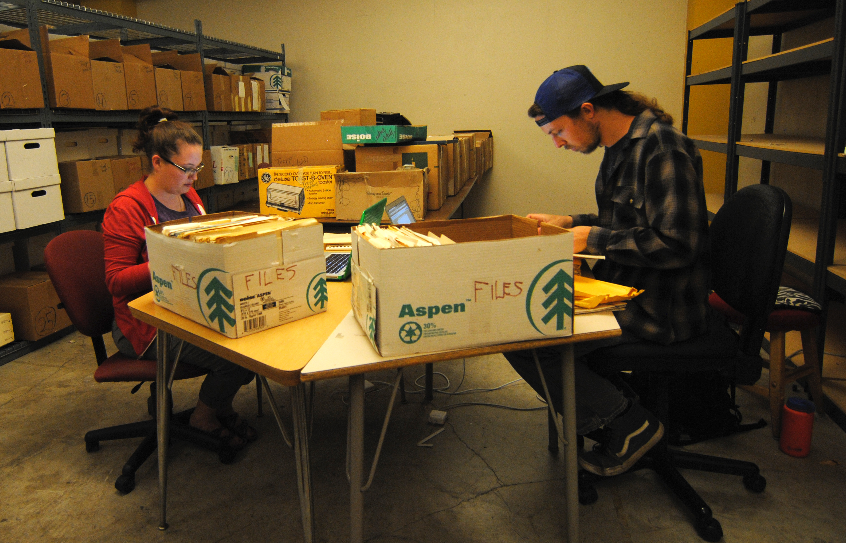 image of students working on collection