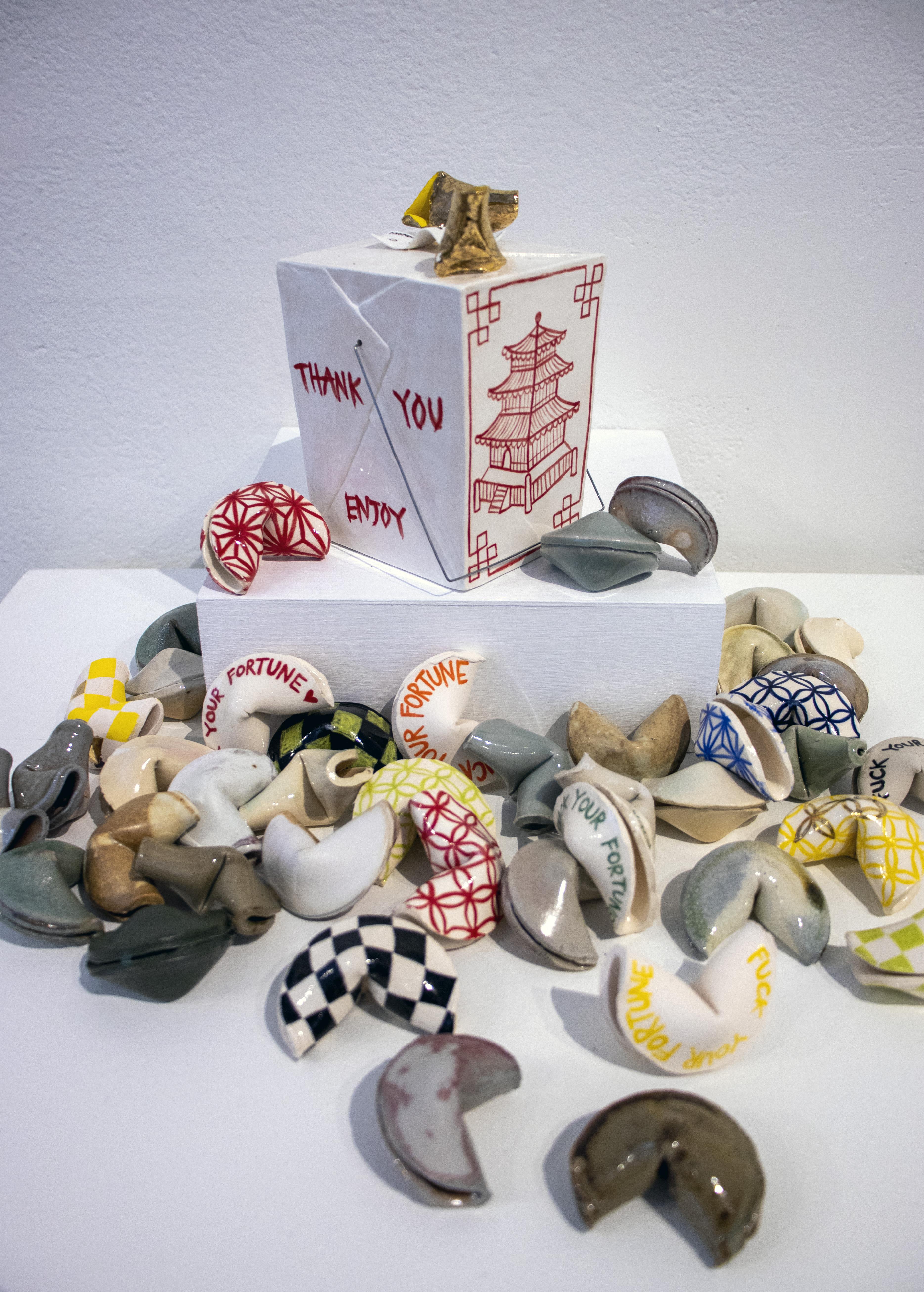 2022 - Rebecca Suen, "If You Still Think MSG Is Bad For YouThen...", 2022, Ceramics, underglaze, glaze, gold luster, steel