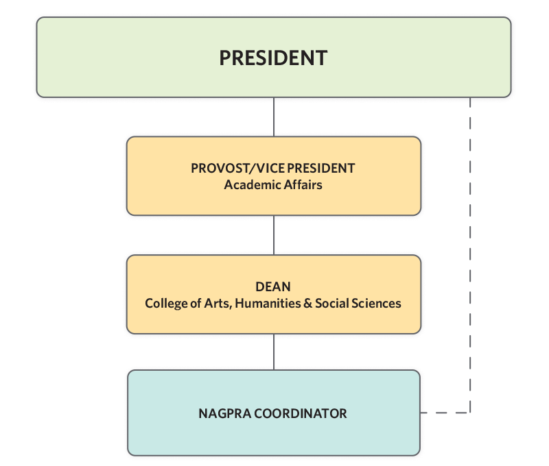 A dotted line from the President to the NAGPRA Coordinator