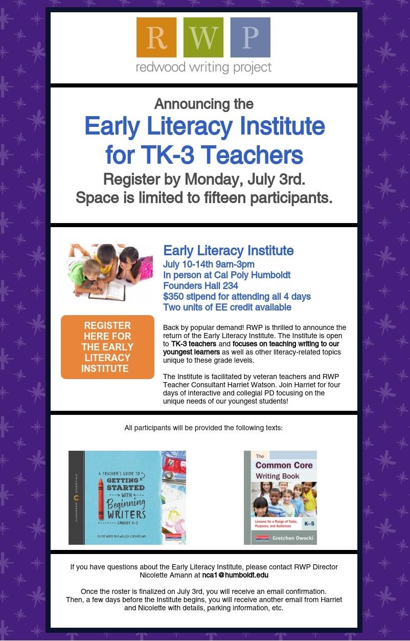 Early Literacy Institution | Cal Poly Humboldt