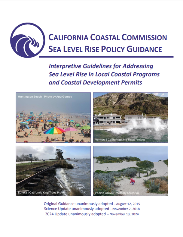 Cover page image of California Coastal Commission SLR policy guidance document