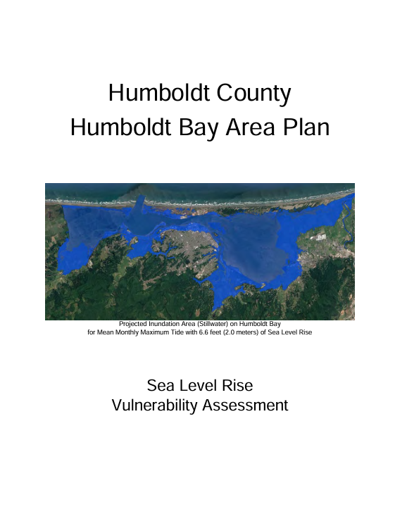 Image of the cover of the Humboldt County Humboldt Bay Area Plan - Sea Level Rise Vulnerability Assessment