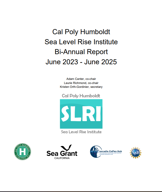 cover page of the biannual report for 2023-2025 from the sea level rise institute