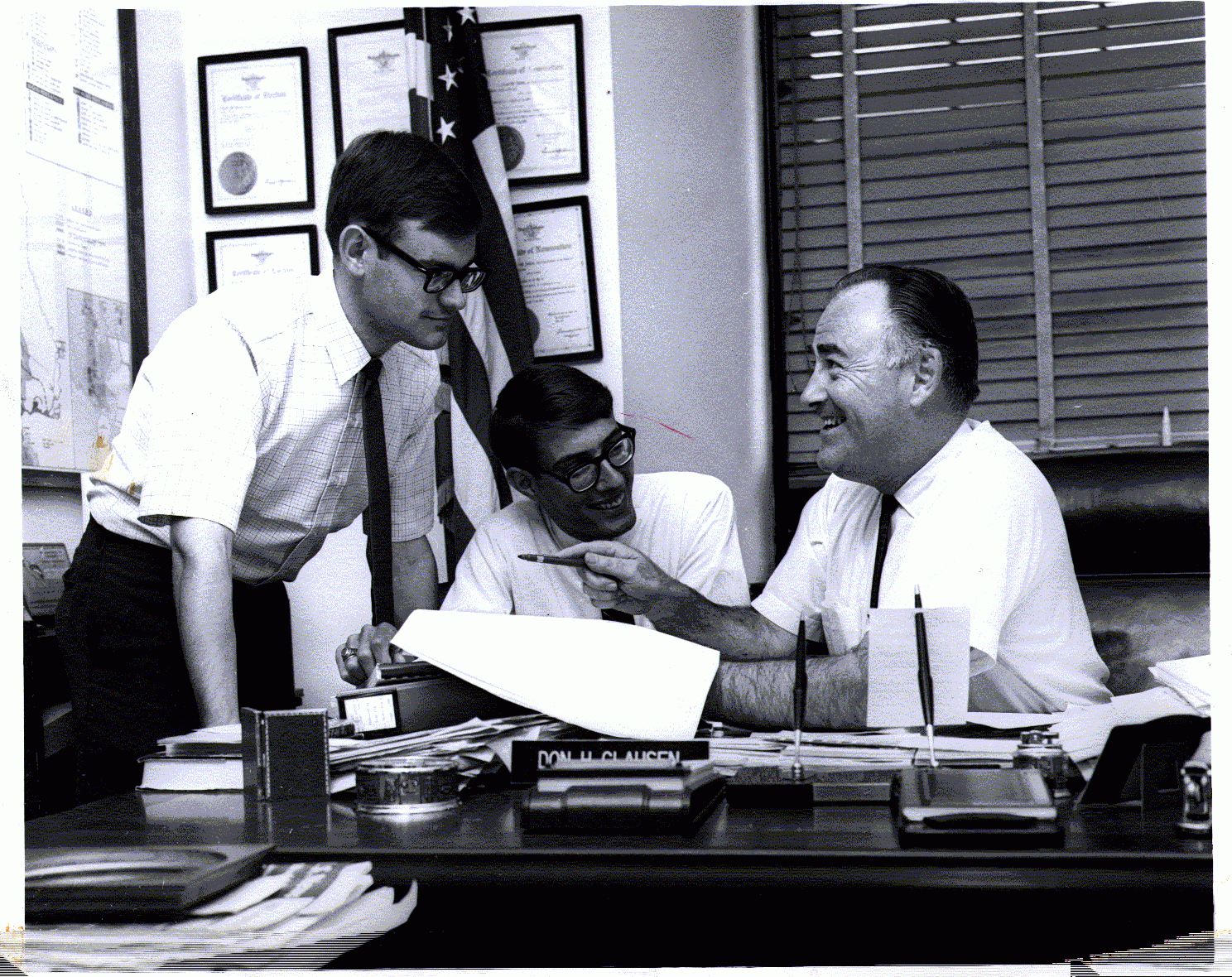 Clausen with two summer interns Clausen with two summer interns