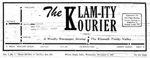 Masthead for the Klam-ity Kourier newspaper